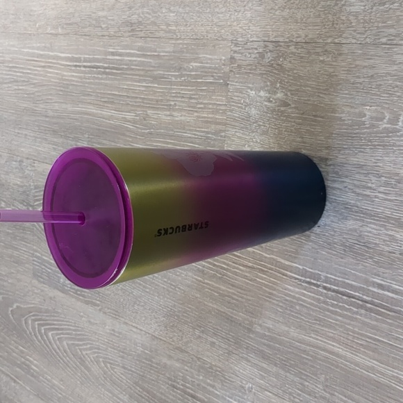 Starbucks Stainless Steel Purple and Gold Tumbler with Straw - Picture 2 of 5